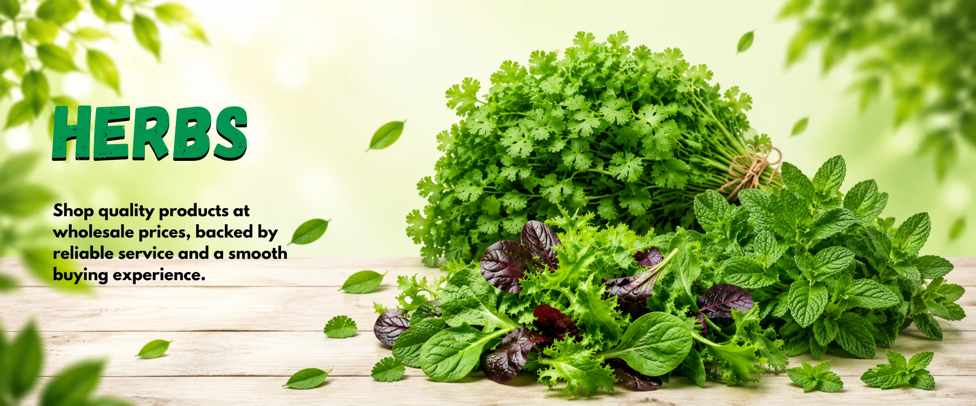 Fresh herbs supplied by Growwaas